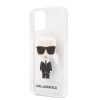 Чехол Lagerfeld для iPhone 12/12 Pro PC/TPU Ikonik Karl Hard. Цвет: прозрачный 