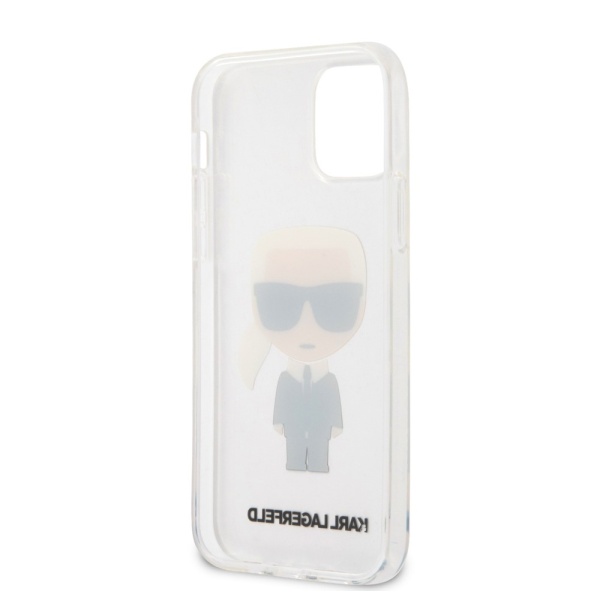 Чехол Lagerfeld для iPhone 12/12 Pro PC/TPU Ikonik Karl Hard. Цвет: прозрачный 