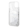 Чехол Lagerfeld для iPhone 15 Liquid Glitter NFT Karl head Hard. Цвет: серебристый