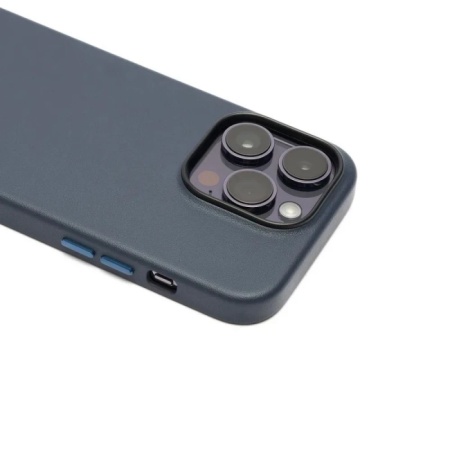 Чехол K-DOO Noble Collection Magsafe для iPhone 14 Pro, кожа. Цвет: темно-синий