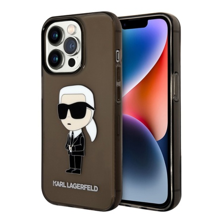 Чехол Lagerfeld PC/TPU NFT Karl Ikonik Hard для iPhone 15 Pro Max.Цвет:полупрозрачный черный