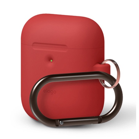 Чехол с карабином Elago для AirPods Wireless Hang case Red