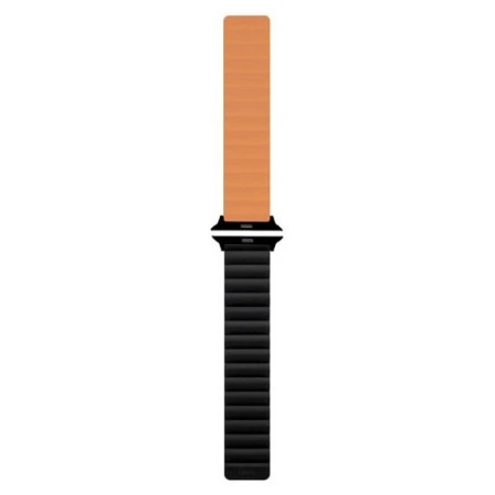 Ремешок силиконовый магнитный uBear Mode для Apple Watch 42/44/45мм. Цвет: оранжевый/чёрный