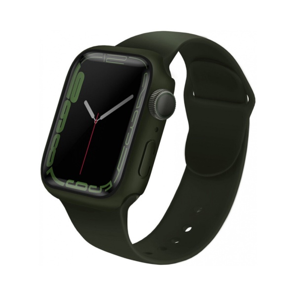 Чехол Uniq Legion +9H Curved glass для Apple Watch 7 45мм. Цвет: зеленый