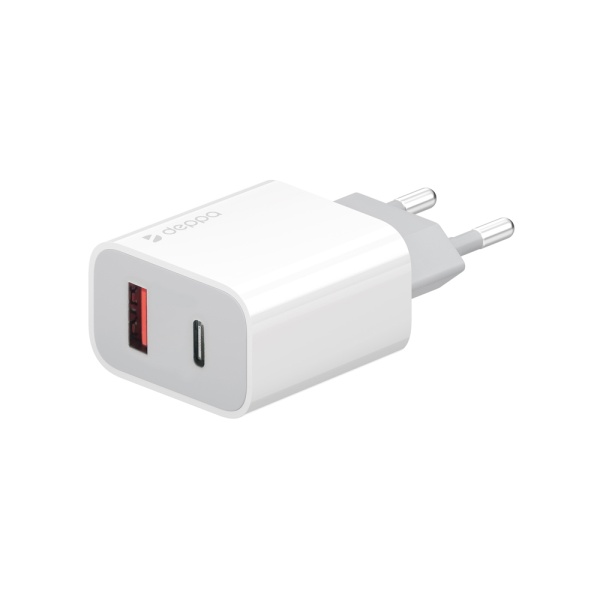 СЗУ Deppa USB-C, USB-A, Power Delivery 3.0, QC 3.0, 30 Вт. Цвет: белый